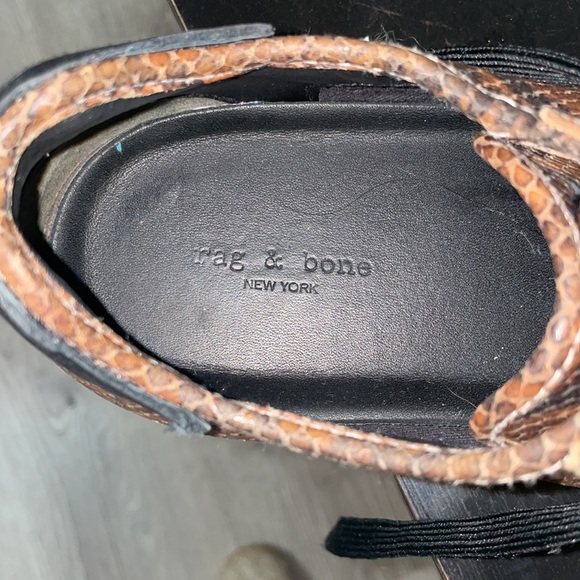 Rag & Bone Brown Army Snake Embossed Sneakers - Picture 2 of 4